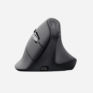 Souris Trust Vyran ergonomique verticale droitier RF sans fil Bluetooth optique 4800 DPI 8 boutons programmables noire - Miniature 4