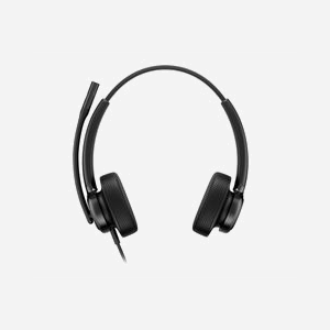 Micro-casque HP Poly Mission 425 USB filaire binaural avec microphone antibruit pour bureau professionnel