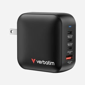 Chargeur Verbatim Mini GaN 100W 3 ports USB-C charge rapide 100-240V protection multiple noir
