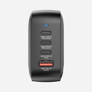 Chargeur Verbatim Mini GaN 100W 3 ports USB-C charge rapide 100-240V protection multiple noir - Miniature 2