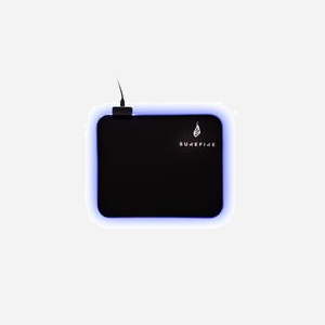 Tapis de souris SureFire Silent Flight RGB-320 surface micro-texturée base antidérapante éclairage LED RGB 14 modes noir
