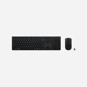 Clavier Lenovo 4X31R64325 sans fil RF Bluetooth taille réelle français avec souris incluse noir pour bureau