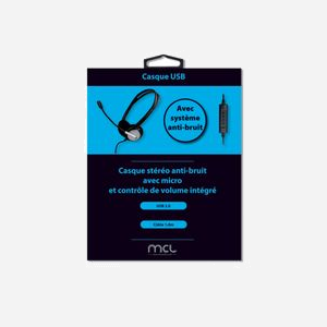 Casque-micro MCL MK1A99BZCSQMUSBAB USB Type-A filaire avec réduction de bruit pour bureau et visioconférence noir - Miniature 4