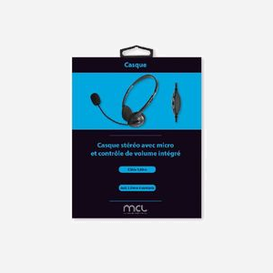 Casque filaire MCL CSQ-M2/NZ avec micro arceau jack 4 contacts pour bureau et centre d'appels noir - Miniature 2