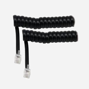 Câble téléphonique MCL FCM11SPIR-2M spiralé pour combiné 2,10m connecteurs RJ9 noir - Miniature 2