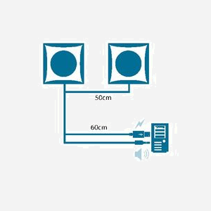 Haut-parleurs MCL HP-USB2/4 stéréo 1-voie 4W alimentés par USB avec câble pour ordinateur portable noir - Miniature 3