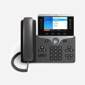 Téléphone IP Cisco 8841 écran 5" 800x480 combiné filaire codec G.722 PoE 802.3af/at charbon de bois - Miniature 1