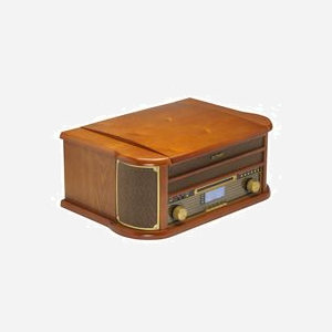 Platine vinyle Denver MRD-51 3 vitesses 33/45/78 tr/min 5W RMS écran LCD boîtier bois marron 230V - Miniature 2