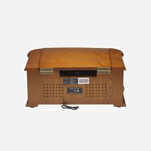 Platine vinyle Denver MRD-51 3 vitesses 33/45/78 tr/min 5W RMS écran LCD boîtier bois marron 230V - Miniature 3