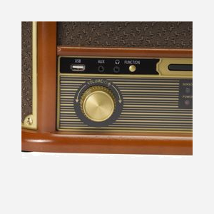 Platine vinyle Denver MRD-51 3 vitesses 33/45/78 tr/min 5W RMS écran LCD boîtier bois marron 230V - Miniature 5