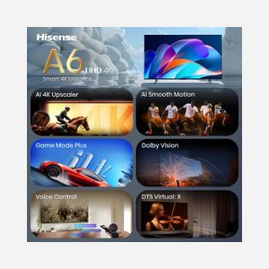 Téléviseur Hisense 65A6S 65" 4K Ultra HD Smart TV VIDAA Dolby Vision DTS Virtual:X WiFi noir - Miniature 3