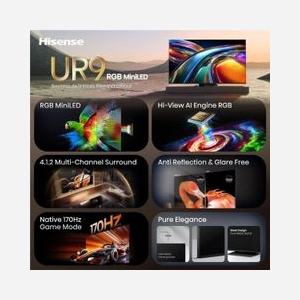 Téléviseur Hisense 65UR9DS 65" 4K Ultra HD Smart TV RGB-Mini LED 3840x2160 6ms WiFi Ethernet noir - Miniature 4