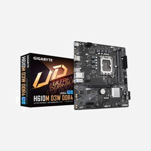 Carte mère GIGABYTE H610M D3W DDR4 Socket LGA1700 Intel 14e gen VRM 5+1+1 phases DDR4-3200 PCIe 3.0 M.2 LAN 1GbE - Miniature 1
