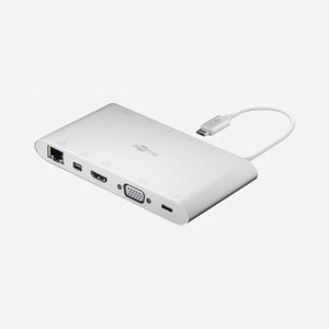 Station d'accueil Goobay 62113 USB-C 3.2 Gen 1 avec HDMI VGA DisplayPort 3x USB-A Ethernet lecteur SD/microSD argent - Miniature 2
