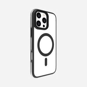 Coque eSTUFF INFINITE HELSINKI ES67141102 pour téléphone avec 86% plastique recyclé aimant MagSafe béquille noir transparent - Miniature 4