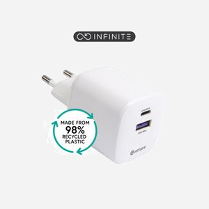 Chargeur eSTUFF ES637065 Universel Blanc Secteur USB Charge Rapide 98% Polycarbonate Recyclé pour Smartphones et Tablettes - Miniature 1