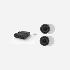 Système audio Vivolink AUDIOPACK2 avec subwoofer 50W et 2 enceintes plafond 25W Bluetooth 8 Ohm noir