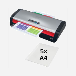 Plastifieuse GBC 4410070EU à chaud 240mm 500mm/min 1400W acier inoxydable noir avec 4 rouleaux chauffants