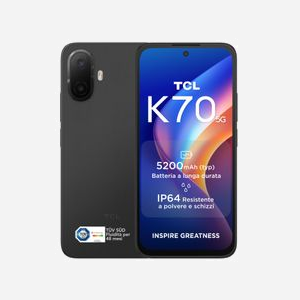 Smartphone TCL K70 5G Snapdragon 4 Gen 2 2.2GHz 4GB LPDDR5 128GB 6.8" HD+ Double caméra 50MP Android 16.0 noir - Miniature 1