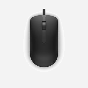 Souris filaire DELL MS116 optique LED 1000 DPI connexion USB avec câble intégré coloris noir - Miniature 1