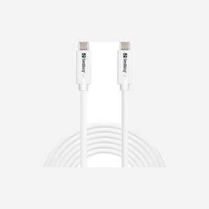 Câble Sandberg 136-75 USB-C 3.2 Gen 2 10Gbit/s Power Delivery 100W 3m blanc pour transfert de données