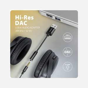 Carte son externe Axagon ADA-HA USB 2.0 canaux 32-bit 101dB SNR jack 3.5mm Dolby Atmos noire - Miniature 2
