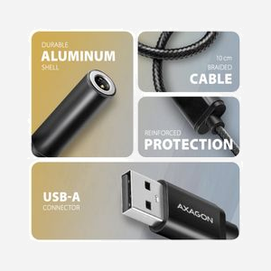 Carte son externe Axagon ADA-HA USB 2.0 canaux 32-bit 101dB SNR jack 3.5mm Dolby Atmos noire - Miniature 3