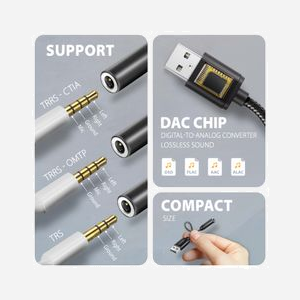 Carte son externe Axagon ADA-HA USB 2.0 canaux 32-bit 101dB SNR jack 3.5mm Dolby Atmos noire - Miniature 4