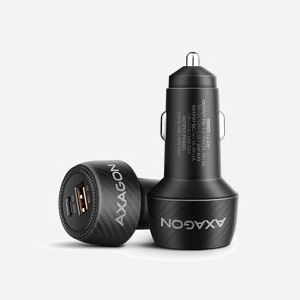 Chargeur auto Axagon PWC-PQ48 USB-A et USB-C charge rapide 12-24V allume-cigare universel noir