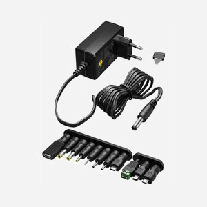 Alimentation universelle Goobay 64568 secteur 11 adaptateurs DC USB-C USB-A Mini-B Micro-USB noir - Miniature 1