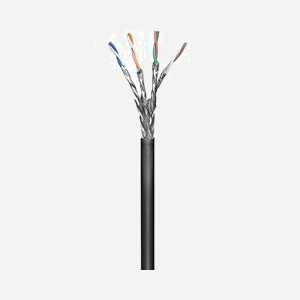 Câble réseau Microconnect KAB024-100 Cat6 S/FTP 100m AWG23 gaine PE résistant UV et eau noir rond - Miniature 1