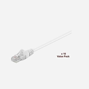 Câble réseau Microconnect V-UTP510WVP Cat5e U/UTP 10m blanc RJ45 100MHz avec protection verrouillage