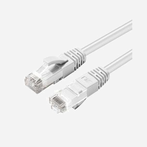 Câble réseau Microconnect UTP550W Cat5e U/UTP 50m blanc rond RJ45 pour Ethernet 100MHz