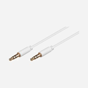 Câble audio Microconnect AUDLL3W Jack 3.5mm mâle vers 2x RCA mâle 3m blanc pour connexion AUX stéréo