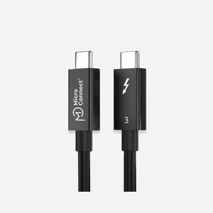 Câble Microconnect TB3020 Thunderbolt 3 USB-C 2m 20 Gbit/s 100W charge rapide dual 4K 60Hz noir - Miniature 2