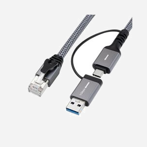 Câble adaptateur réseau Microconnect MC-RJ45USBC-10 USB-C vers RJ45 Gigabit Ethernet 10cm noir - Miniature 1