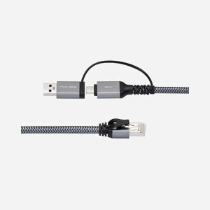 Adaptateur réseau Microconnect MC-RJ45USBC-05 USB-C vers RJ45 Gigabit Ethernet avec câble intégré 0.5m noir - Miniature 2