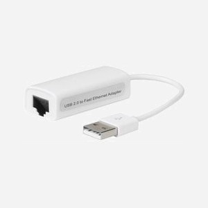Adaptateur réseau Microconnect USBETHW USB 2.0 vers Ethernet RJ45 10/100 Mbps blanc compact pour ordinateur portable