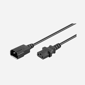 Câble d'alimentation Microconnect 1,8m noir connecteur C13 femelle vers C14 mâle référence PE1413BL18 - Miniature 1