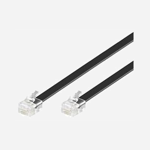 Câble téléphonique Microconnect MPK102S RJ11 2 mètres noir pour connexion téléphone fixe - Miniature 1