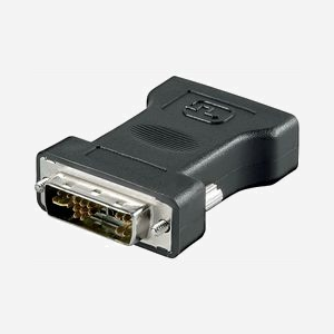 Adaptateur Microconnect MONJK DVI-I mâle vers VGA femelle analogique pour écran PC et Mac noir
