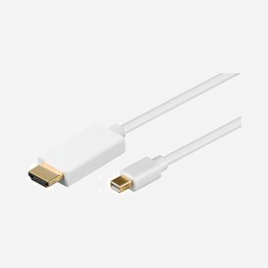 Câble Microconnect MDPHDMI2 Mini DisplayPort vers HDMI 1,8m avec transmission audio vidéo HD blanc - Miniature 1