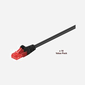 Câble réseau Microconnect V-UTP605SVP Cat6 U/UTP 5m noir rond 250MHz avec protection de verrouillage