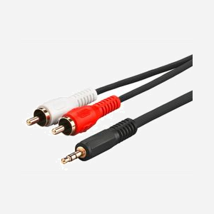 Câble audio Microconnect AUDLC15G Jack 3.5mm vers 2x RCA stéréo 15m noir pour amplificateurs et enceintes - Miniature 1