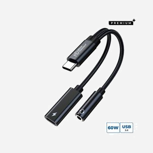 Adaptateur Microconnect MC-USBC-AUDIOCF USB Type-C vers Jack audio 3.5mm 0,13m noir pour charge et synchronisation
