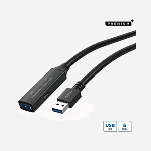 Câble d'extension USB actif Microconnect USB3.0AAF5A USB 3.2 Gen 1 5m Type-A mâle vers Type-A femelle 5Gbit/s noir - Miniature 1