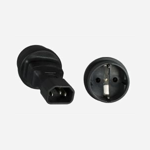 Adaptateur secteur Microconnect PE14CEEAD C14 vers Schuko Type F 250V noir pour équipements informatiques