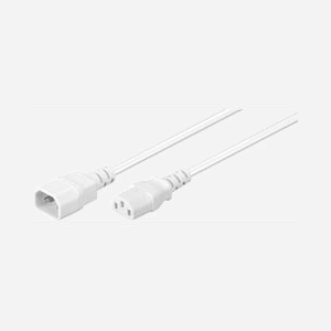 Câble d'alimentation Microconnect PE040605W 0,5m blanc C14 vers C13 pour ordinateurs moniteurs et projecteurs - Miniature 1