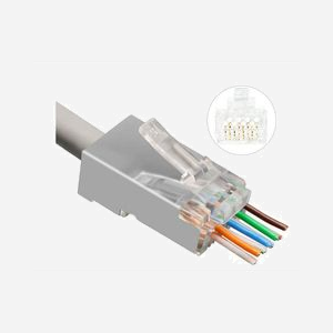 Connecteurs Microconnect KON512-50EZ RJ45 CAT6a Easy-Connect traversants argent pour câble réseau lot de 50 pièces - Miniature 2