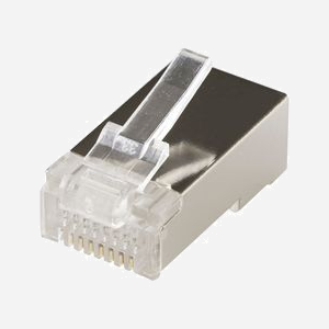 Connecteurs RJ45 Microconnect CON5FTPE Cat5e F/UTP blindés aluminium pack de 100 unités pour câblage réseau